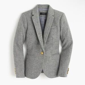 EUC J. Crew Classic Campbell Gray Tweed Wool Blazer - size 0